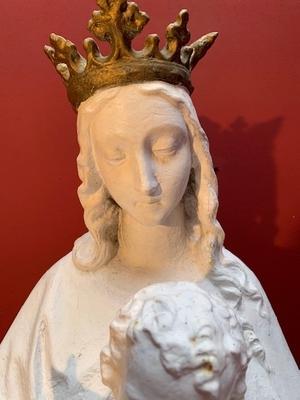 St. Mary With Child Cast Iron Weight 72 Kgs ! style Gothic - style en Cast Iron, France 19th century