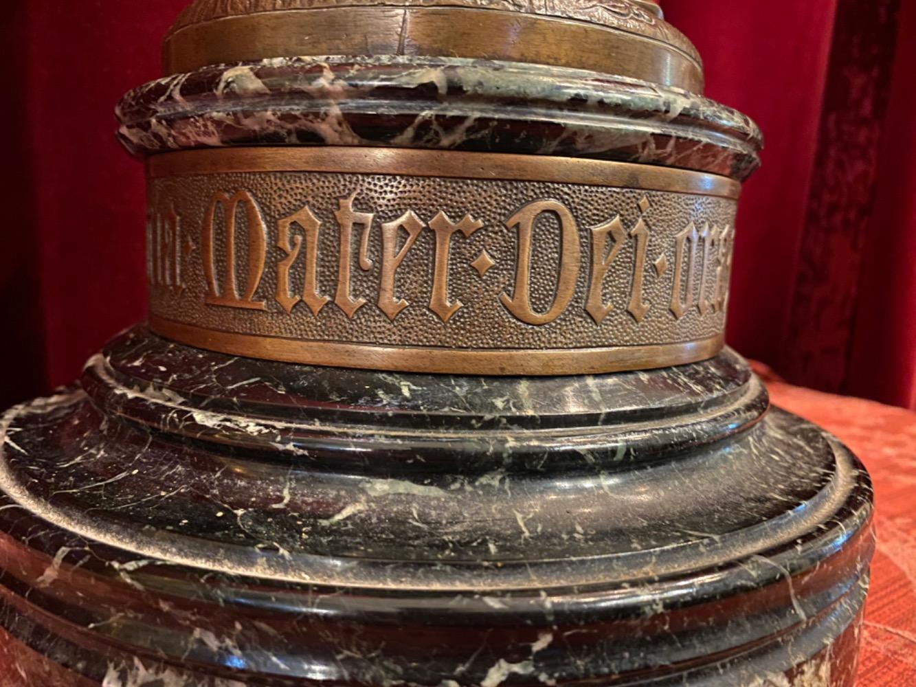 1 Gothic - style St. Mary With Child Signed: Desclee Freres