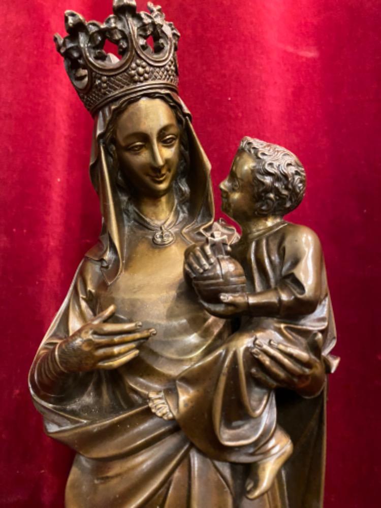 1 Gothic - style St. Mary With Child Signed: Desclee Freres