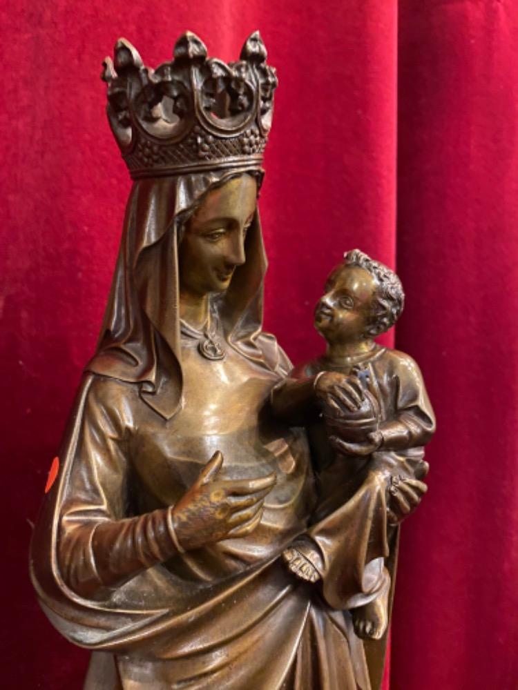 1 Gothic - style St. Mary With Child Signed: Desclee Freres