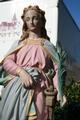 St. Philomena Statue style Gothic - style en Terra-Cotta polychrome, France 19th century ( anno 1870 )