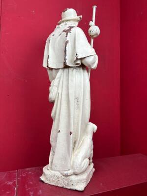 St. Rochus Statue Suitable For Outdoor Use ! style Gothic - Style en Cast - Iron, France 19 th century ( Anno 1885 )