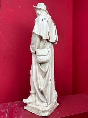 St. Rochus Statue Suitable For Outdoor Use ! style Gothic - Style en Cast - Iron, France 19 th century ( Anno 1885 )