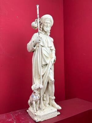 St. Rochus Statue Suitable For Outdoor Use ! style Gothic - Style en Cast - Iron, France 19 th century ( Anno 1885 )