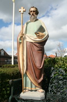 St. Thomas Apostle style Gothic - style en Plaster polychrome, Belgium  19 th century ( Anno 1895 )