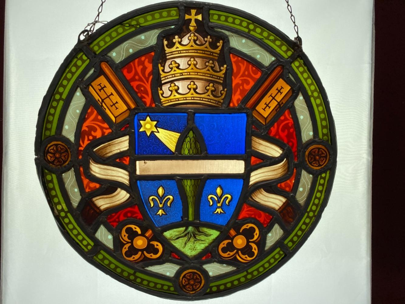 1 Gothic - Style Stained Glass Window.