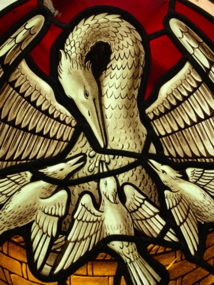 1 Gothic - Style Stained Glass Window.