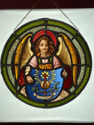 Stained Glass Window Angel style Gothic - Style en Glass, Netherlands  19 th century ( Anno 1865 )