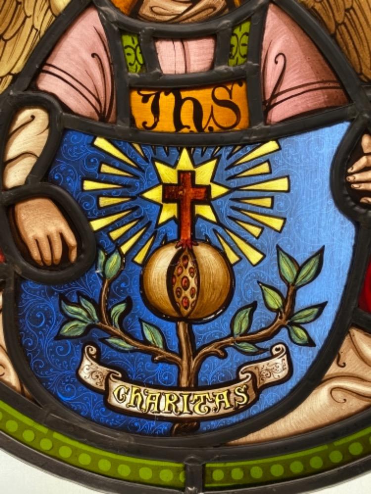 1 Gothic - Style Stained Glass Window Angel