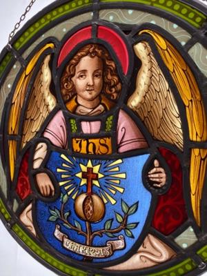 Stained Glass Window Angel style Gothic - Style en Glass, Netherlands  19 th century ( Anno 1865 )