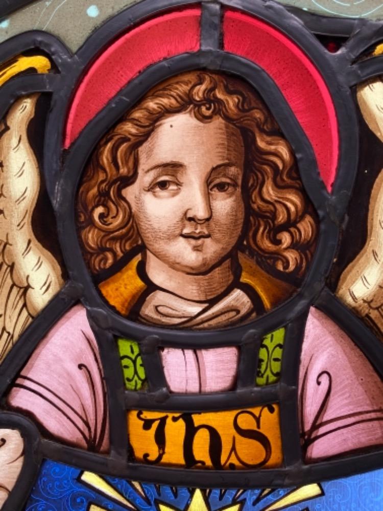 1 Gothic - Style Stained Glass Window Angel