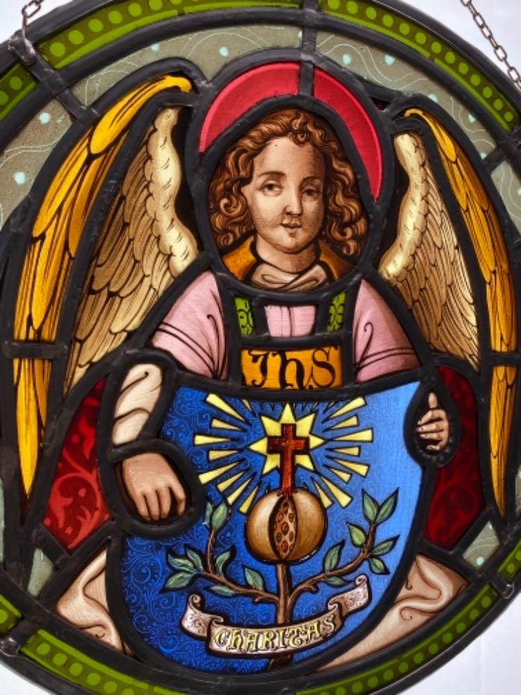 1 Gothic - Style Stained Glass Window Angel
