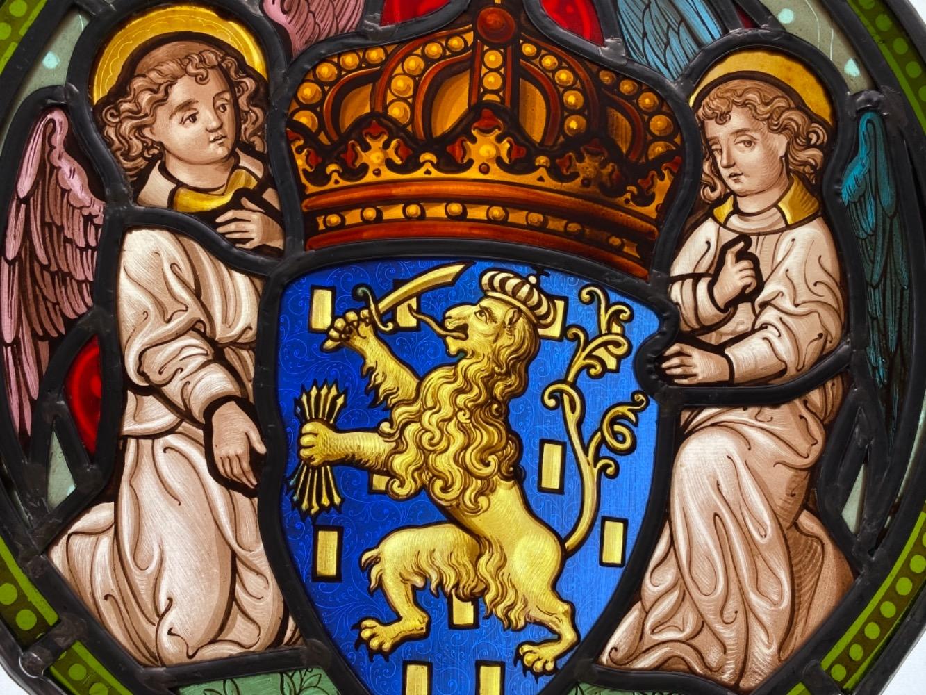 1 Gothic - Style Stained Glass Window Angels