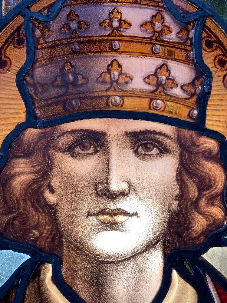 1 Gothic - Style Stained Glass Window Framed