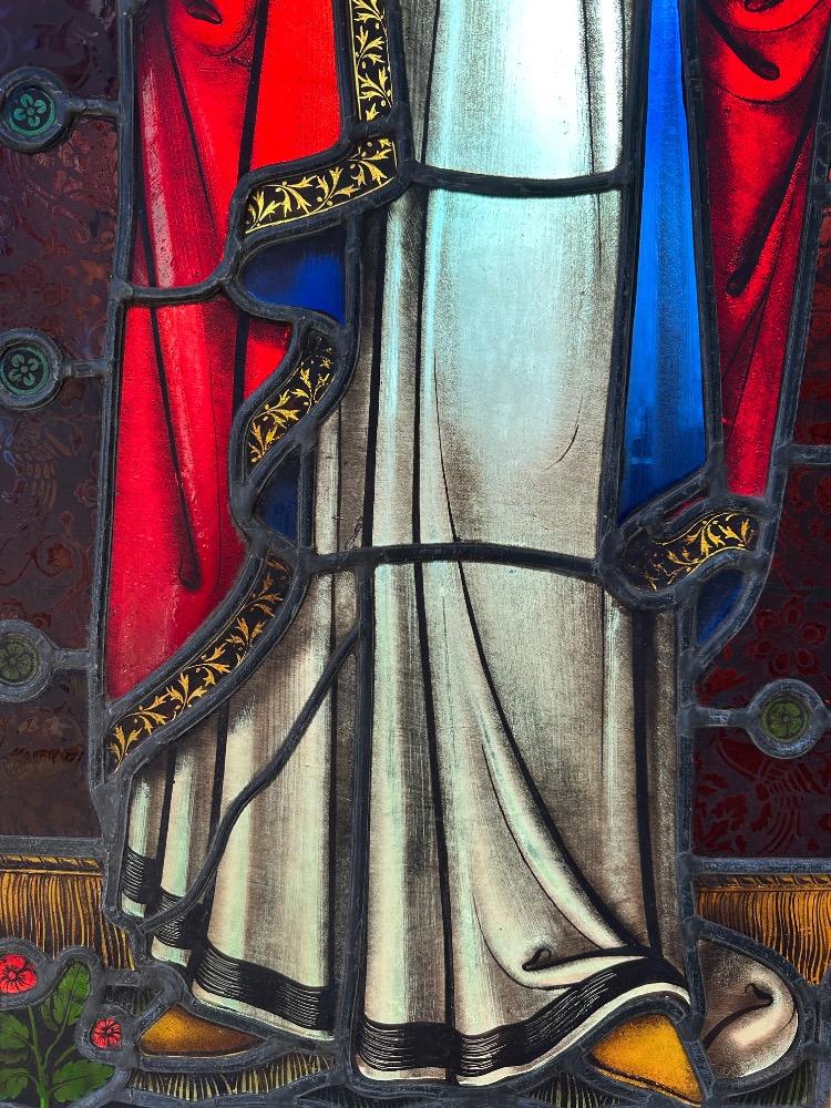 1 Gothic - Style Stained Glass Window St. Cecillia