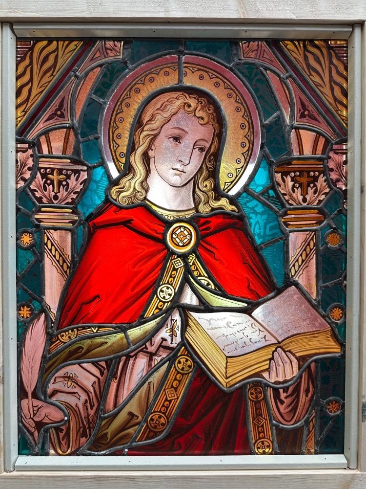 1 Gothic - Style Stained Glass Window St. John