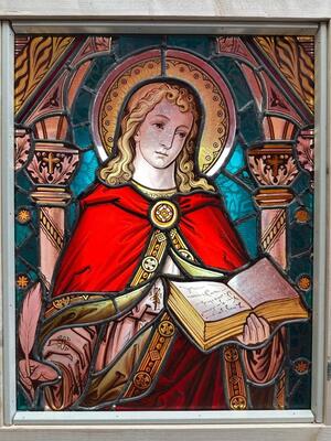 1 Gothic - Style Stained Glass Window St. John