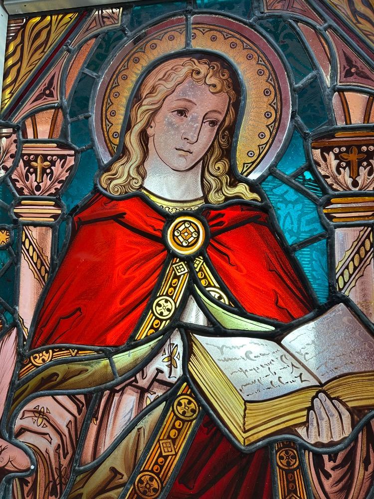 1 Gothic - Style Stained Glass Window St. John