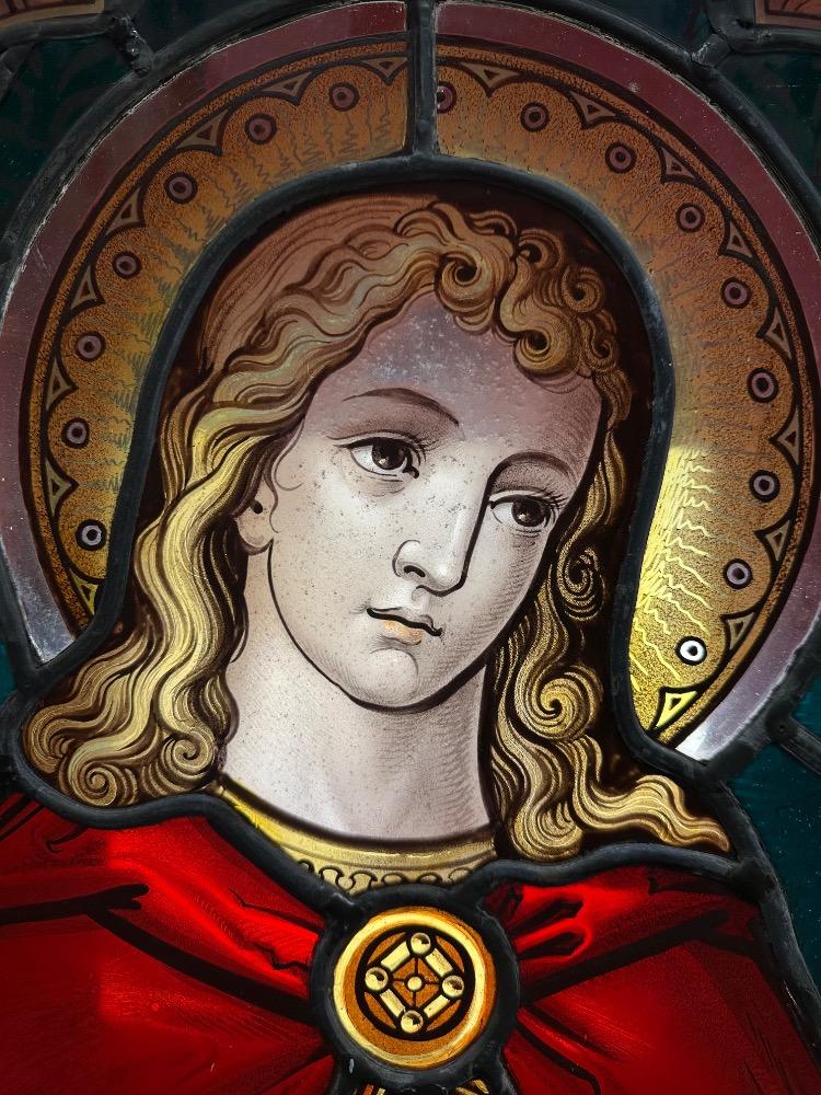 1 Gothic - Style Stained Glass Window St. John