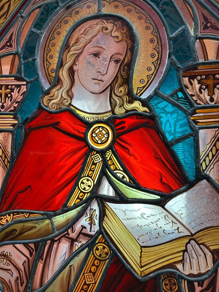 1 Gothic - Style Stained Glass Window St. John