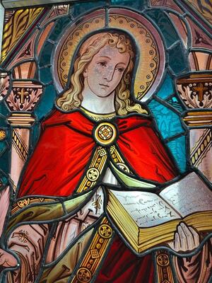 1 Gothic - Style Stained Glass Window St. John