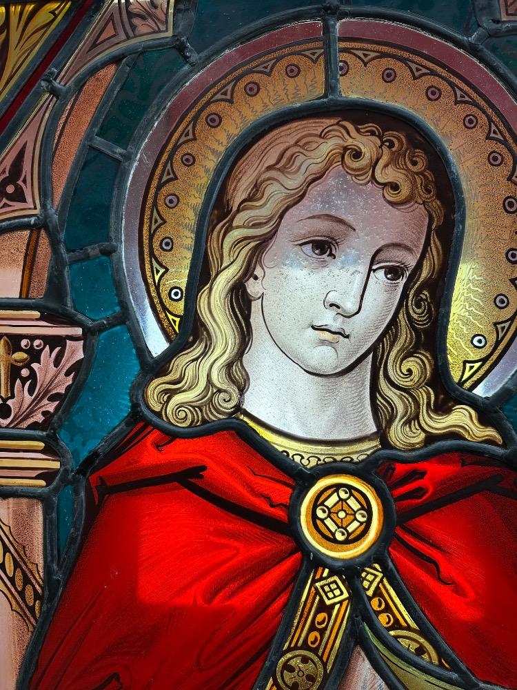 1 Gothic - Style Stained Glass Window St. John