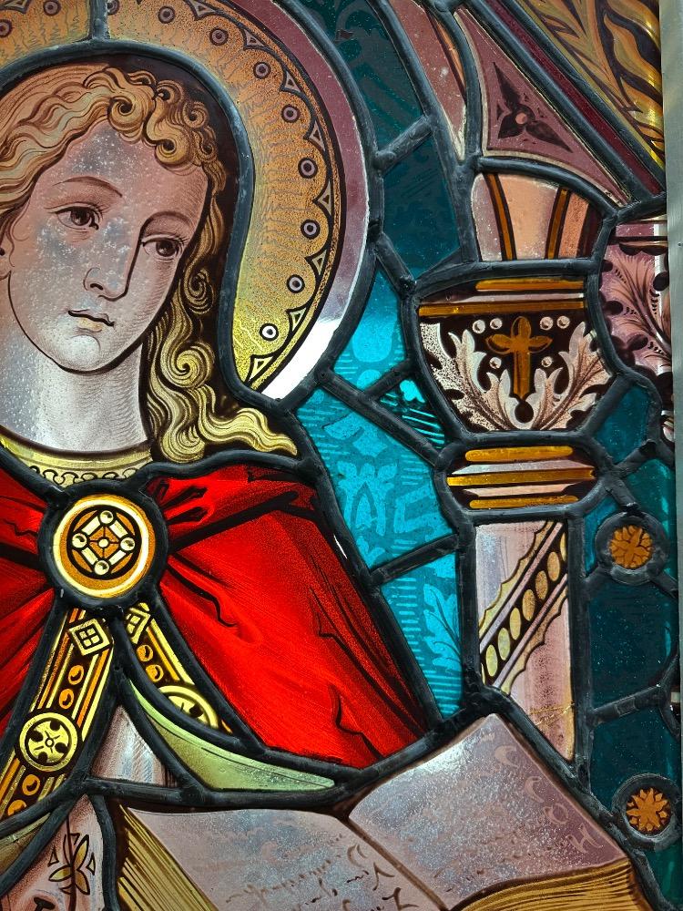 1 Gothic - Style Stained Glass Window St. John