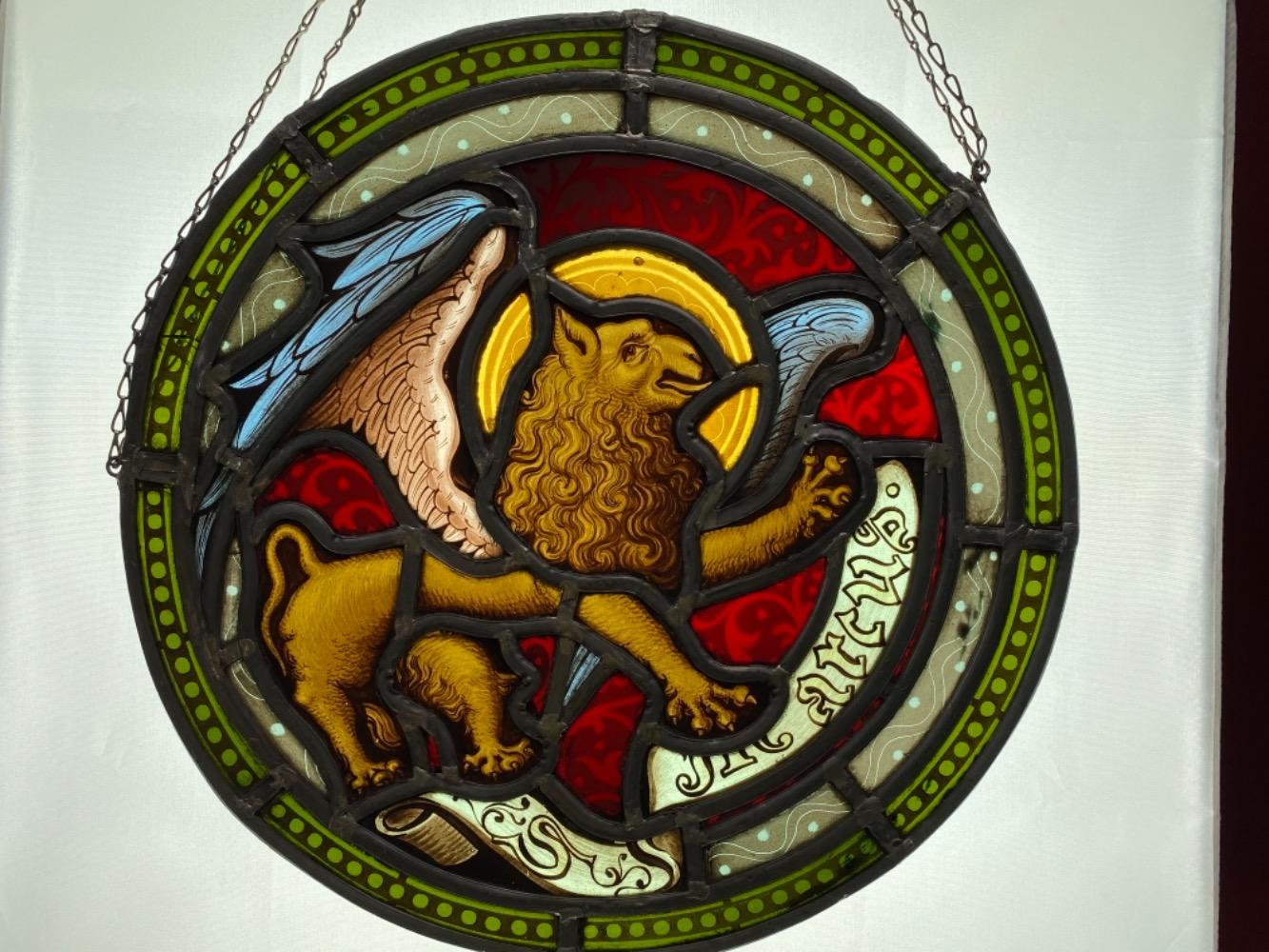 1 Gothic - Style Stained Glass Window St.Marcus