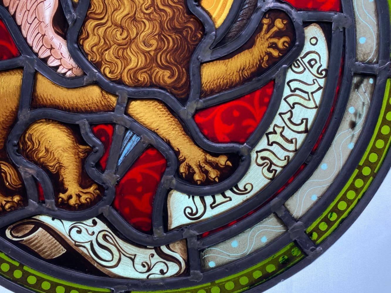 1 Gothic - Style Stained Glass Window St.Marcus