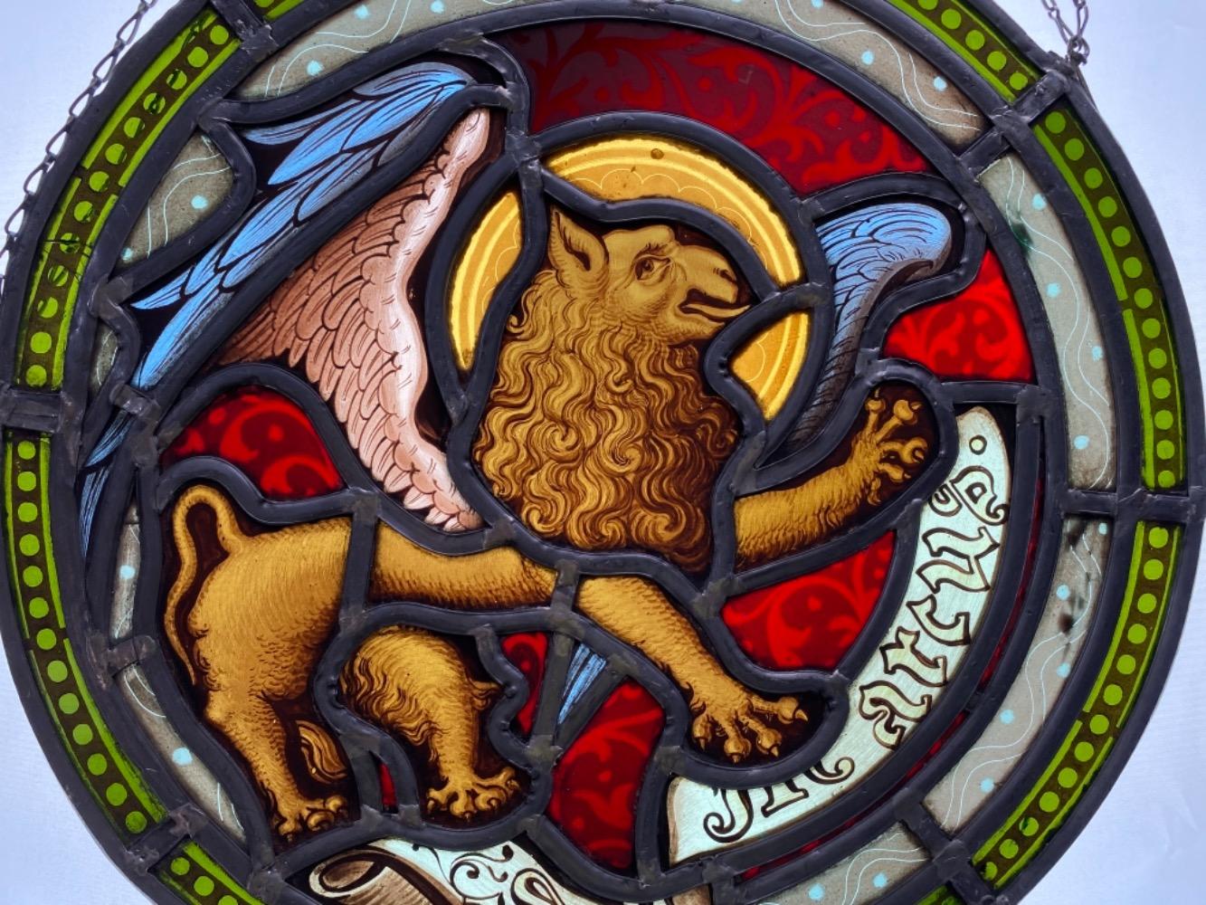 1 Gothic - Style Stained Glass Window St.Marcus