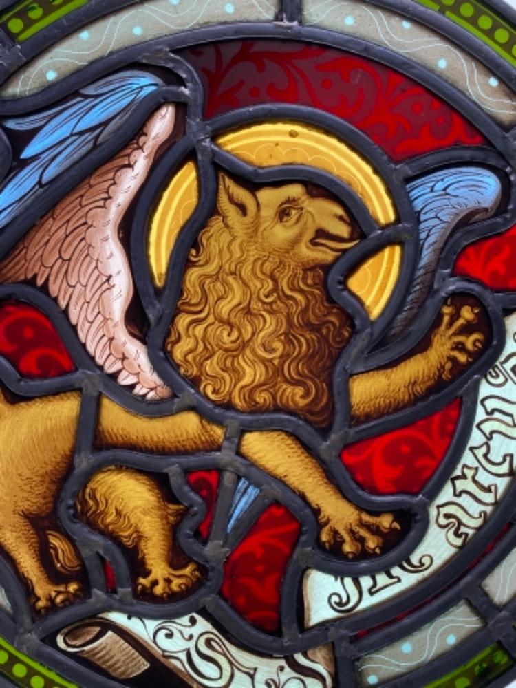 1 Gothic - Style Stained Glass Window St.Marcus