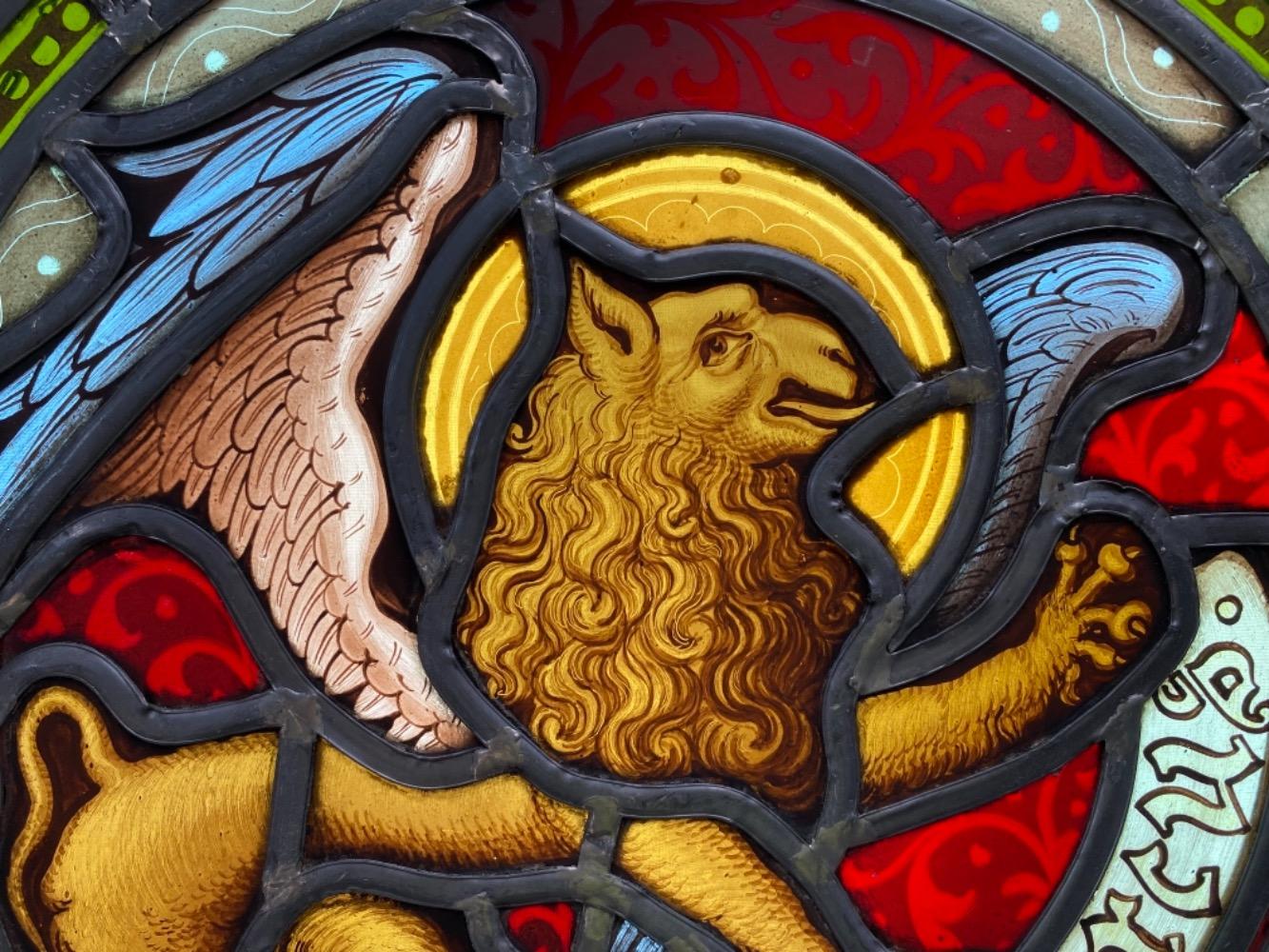 1 Gothic - Style Stained Glass Window St.Marcus