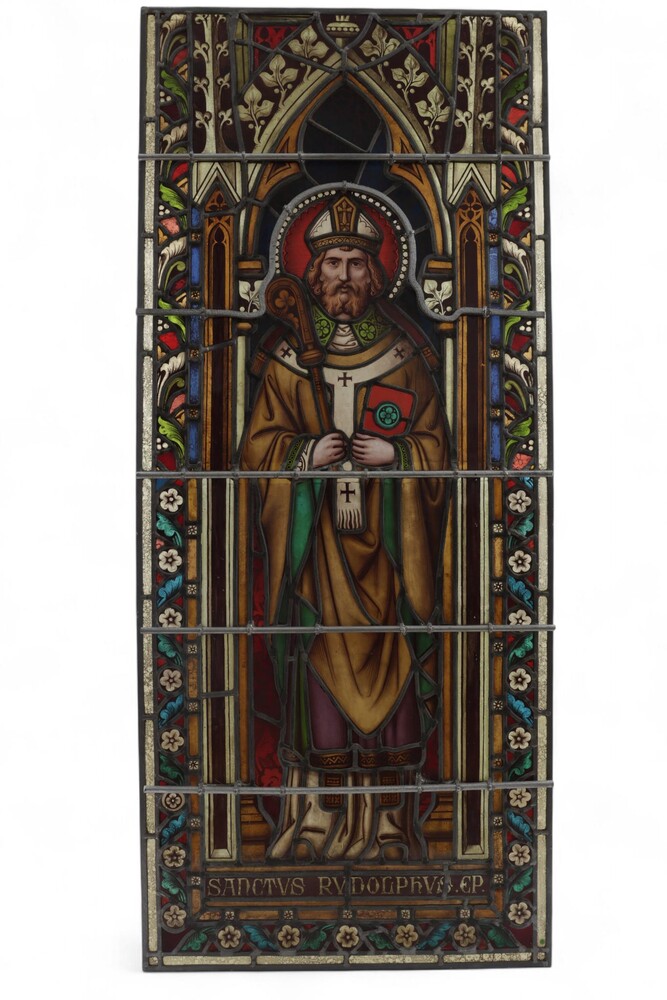 1 Gothic - Style Stained Glass Window St. Rudolphus