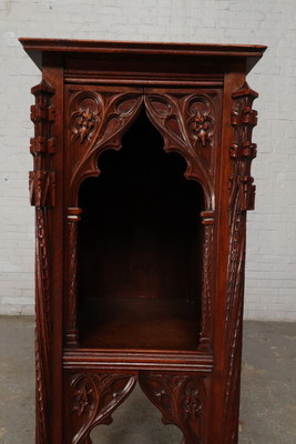 Stand  style Gothic - style en Walnut wood , Belgium  19 th century