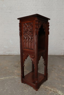 Stand  style Gothic - style en Walnut wood , Belgium  19 th century