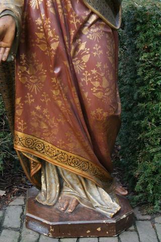 1 Gothic - Style Statue H. Heart, Height 150 Cm , Wood Pap , Mayer & Co Munich