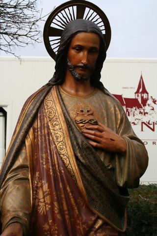 1 Gothic - Style Statue H. Heart, Height 150 Cm , Wood Pap , Mayer & Co Munich