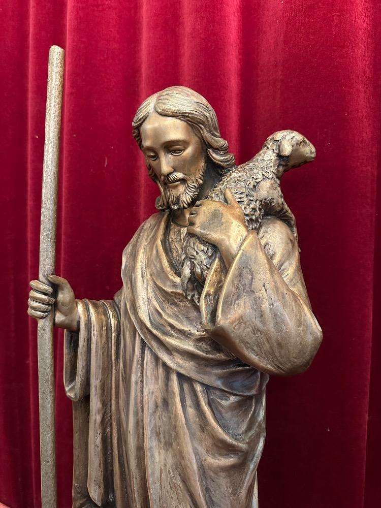 1 Gothic - Style Statue Jesus The Good Shepherd Suitable For Outdoor Use !