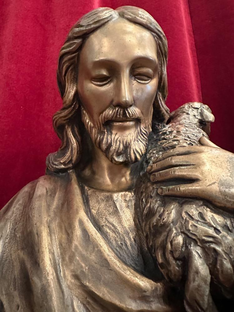 1 Gothic - Style Statue Jesus The Good Shepherd Suitable For Outdoor Use !