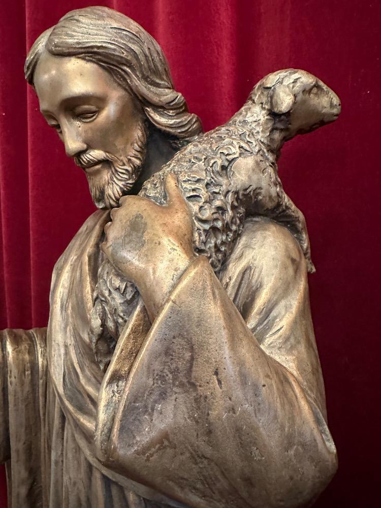 1 Gothic - Style Statue Jesus The Good Shepherd Suitable For Outdoor Use !