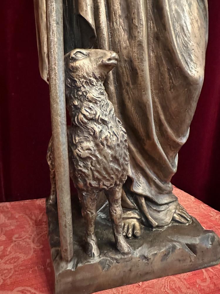 1 Gothic - Style Statue Jesus The Good Shepherd Suitable For Outdoor Use !