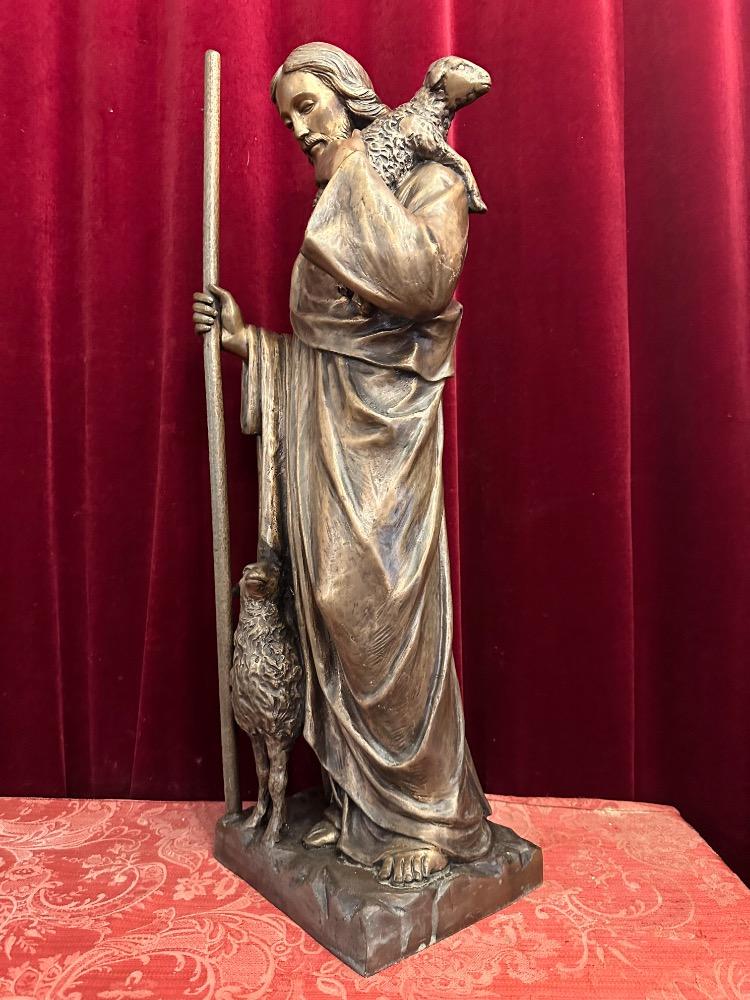 1 Gothic - Style Statue Jesus The Good Shepherd Suitable For Outdoor Use !