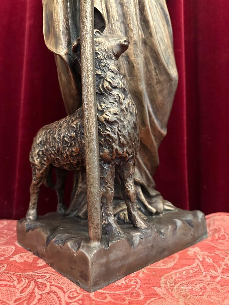 1 Gothic - Style Statue Jesus The Good Shepherd Suitable For Outdoor Use !