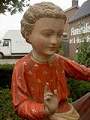 Statue St.Joseph style Gothic - Style en Plaster polychrome, Belgium  19 th century ( Anno 1864 )