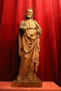 1 Gothic - style Statue St. Joseph With A Copy Of St. Peter’S At Rome