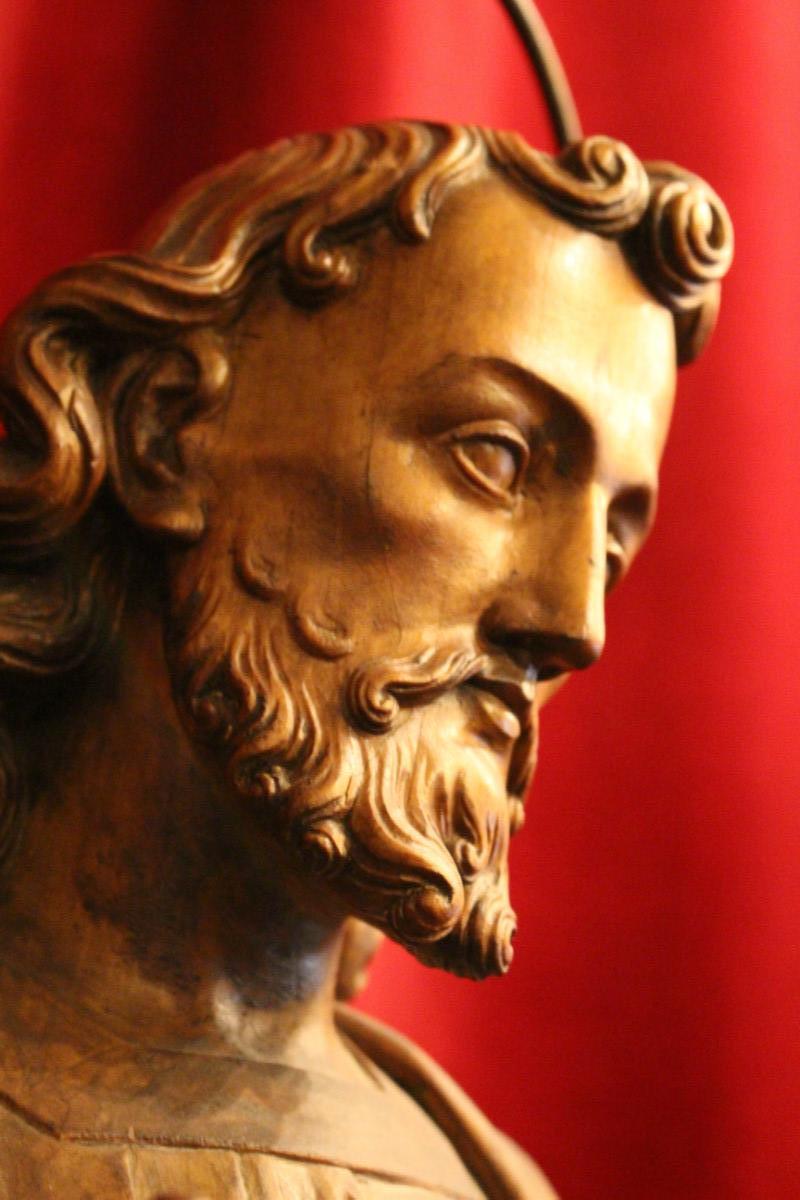 1 Gothic - style Statue St. Joseph With A Copy Of St. Peter’S At Rome