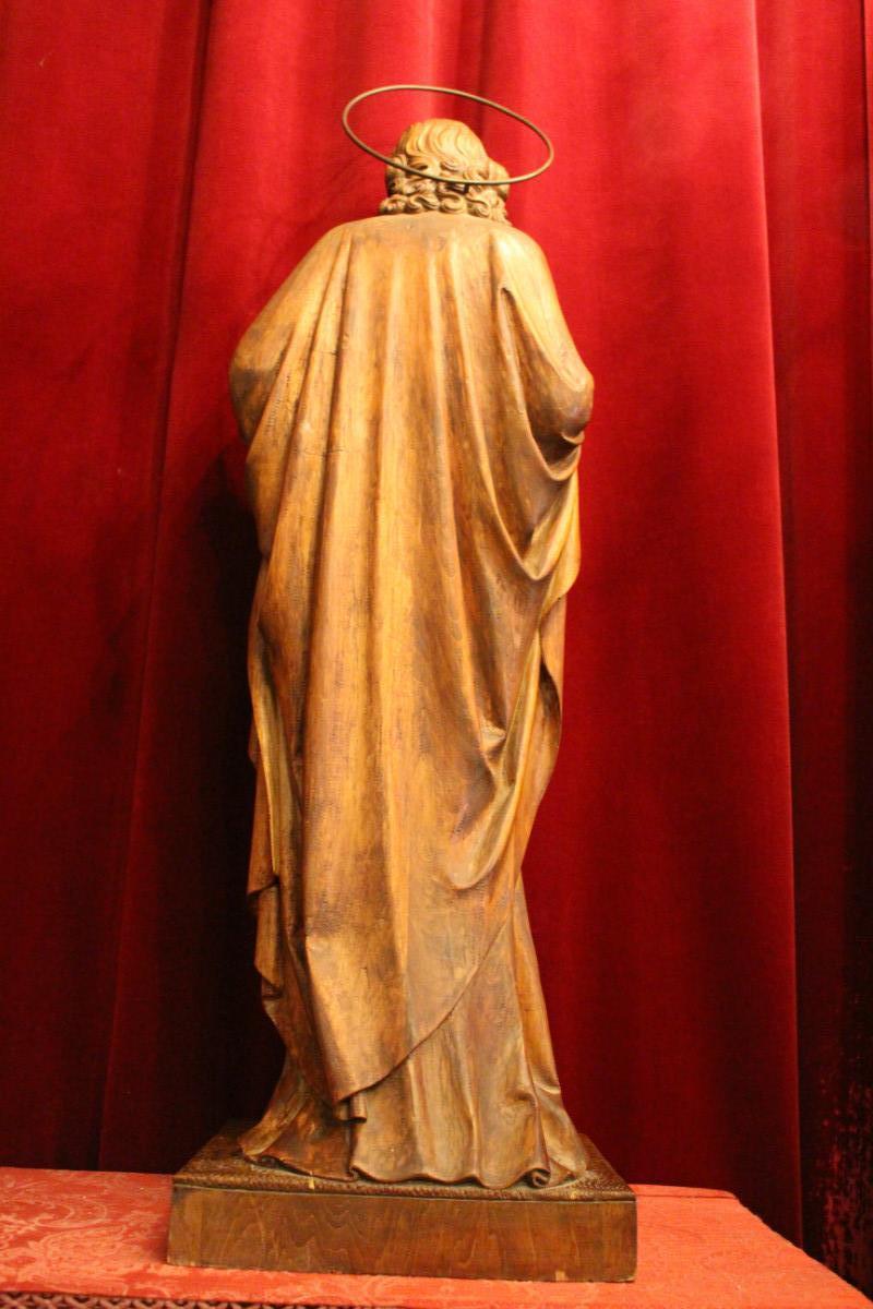 1 Gothic - style Statue St. Joseph With A Copy Of St. Peter’S At Rome