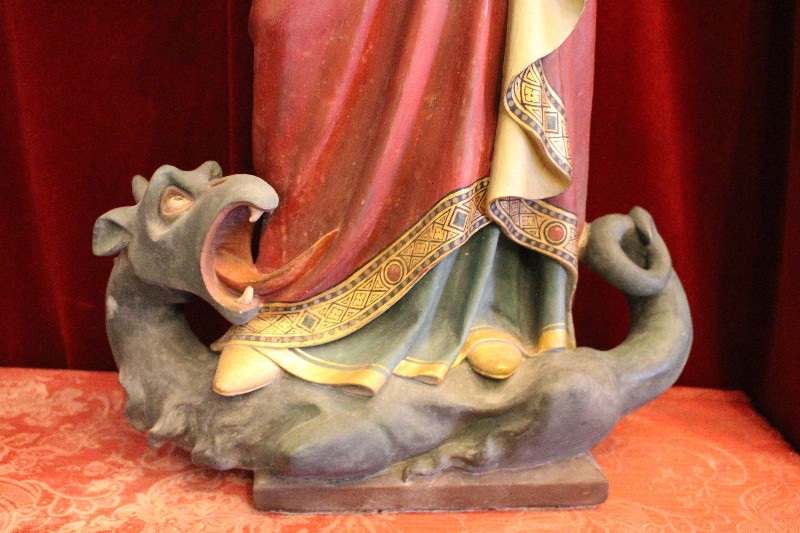 1 Gothic - style Statue St. Margaret Of Antioch  / Hagia Marina / Margaret The Virgin