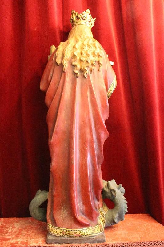 1 Gothic - style Statue St. Margaret Of Antioch  / Hagia Marina / Margaret The Virgin