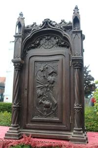 Tabernacle - Restauration Needed. style Gothic - style en Oak wood, France 19th century